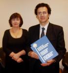 Antonio Stango con Svetlana Bychkova, membro del Consiglio Costituzionale kazako Antonio Stango con Svetlana Bychkova, membro del Consiglio Costituzionale kazako