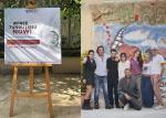 The Hands off Cain team in Venice. From left: Annalucia Russo (Ausonia Hungarian Hotel /official venue); Ivan Friselle (All in Venice); Fabrizio Frongia (author of the “Human Rights Corner“ backdrop and canvas); Professor Patrizia Patrizi (Hands off Cain Board and RJ Forum); Dr. Arianna Fioravanti (Hands off Cain Board); Professor Porzia Addabbo (Hands off Cain Board); Barrister Enrico Marignani (Hands off Cain Board); Sean Brocca (All in Venice)